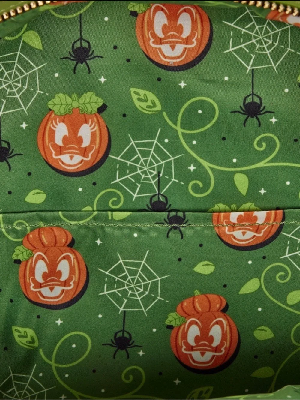 Loungefly Disney NWT Donald & Daisy Jack-o’-Lantern Glow Mini Backpack